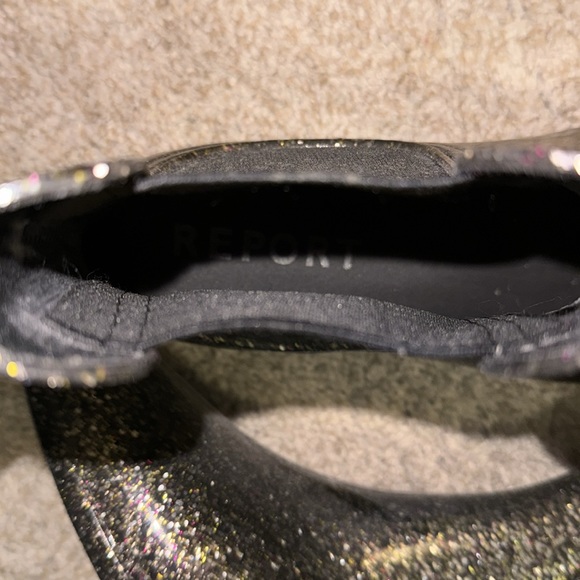Report Black Glitter Short Chelsea Rain Boots - Picture 4 of 8